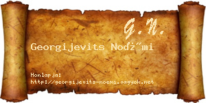Georgijevits Noémi névjegykártya
